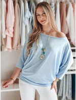 Dámská máslová halenka oversize s přívěskem modrá Dstreet model 21985617 - FashionStreet