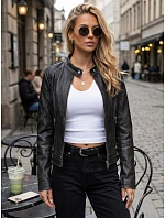 Dámská přechodová bunda z ekokůže, černá, FashionStreet TY5724 Dámská přechodová bunda z ekokůže, černá, FashionStreet TY5724