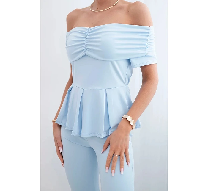 Dámský bavlněný komplet s krátkým rukávem a šortkami žlutý