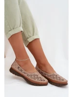 Dámské Ažurové Baleríny z Přírodní Kůže Sergio Leone SP-006 Růžové