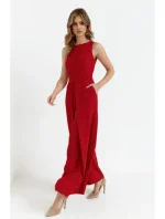 K184 Kombinéza se širokými nohavicemi - červená