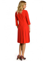 Šaty se pasem a záhyby červené model 18001702 - Moe