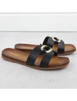 Dámské žabky s ornamentem černé Sergio Leone SK077H Dámské žabky s ornamentem černé Sergio Leone SK077H