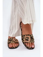 Plné Dámské Pantofle S Ozdobnou Přezkou Leopard Clariola Plné Dámské Pantofle S Ozdobnou Přezkou Leopard Clariola