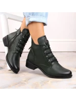 W zelené zateplené boty s podpatkem model 21270856 - JEZZI