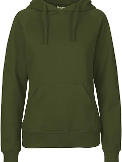 Neutral O 83101 Dámská mikina s kapucí z bio bavlny 77.8311 military