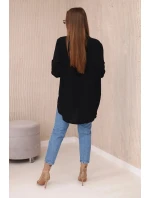 Halenka s prodlouženým zadním dílem černý Halenka s prodlouženým zadním dílem černý