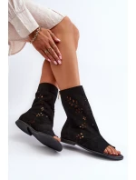 Zazoo 3437 Dámské Semišové Sandály S Hřebínkem Na Zip Černé Zazoo 3437 Dámské Semišové Sandály S Hřebínkem Na Zip Černé