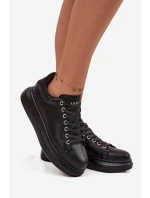Dámské tenisky z pravé kůže GOE OO2N4004 Černé