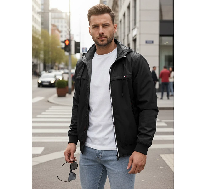 Pánská přechodná bunda oboustranná černá FashionStreet TX5135