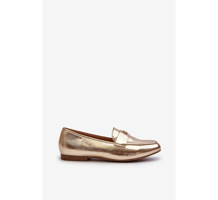 Dámské mokasíny na ploché podrážce zlaté model 21653969 - EVENTO Dámské mokasíny na ploché podrážce zlaté model 21653969 - EVENTO