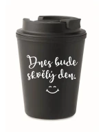 DNES BUDE SKVĚLÝ DEN. - černý termohrnek 300 ml