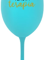 TEKUTÁ TERAPIA - tyrkysový pohár na víno 350 ml