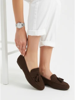 Dámské semišové hnědé mokasíny model 21996168 - Dstreet