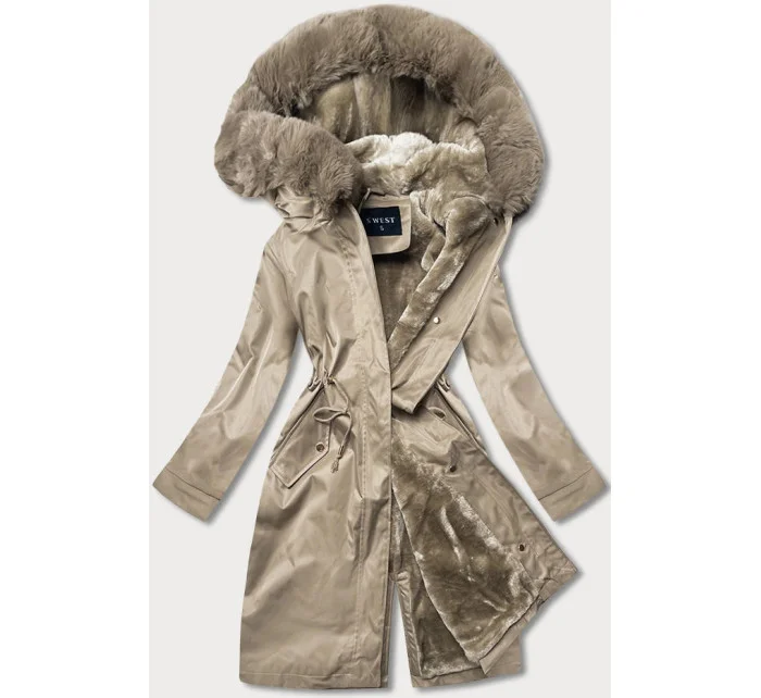 ZIMOWA KURTKA DAMSKA NA MISIU BEŻOWA model 21244002 - S'WEST