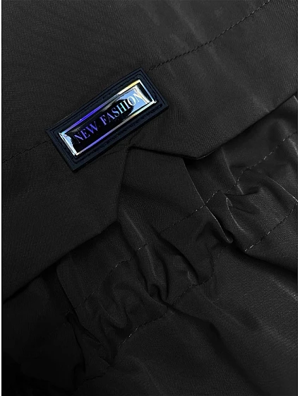 Černá bunda parka s ozdobnou podšívkou model 19709885 - BH FOREVER