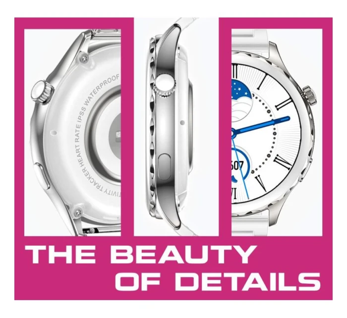 Dámské chytré hodinky Silver + Black Strap model 21804965 - RUBICON Dámské chytré hodinky Silver + Black Strap model 21804965 - RUBICON