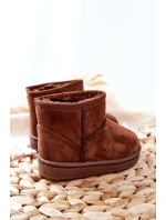 Dětské Teplé Sněhule Semišové Hnědé model 21564106 - Boto Dětské Teplé Sněhule Semišové Hnědé model 21564106 - Boto
