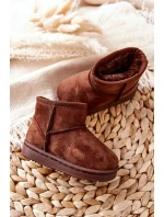 Dětské Teplé Sněhule Semišové Hnědé model 21564106 - Boto Dětské Teplé Sněhule Semišové Hnědé model 21564106 - Boto