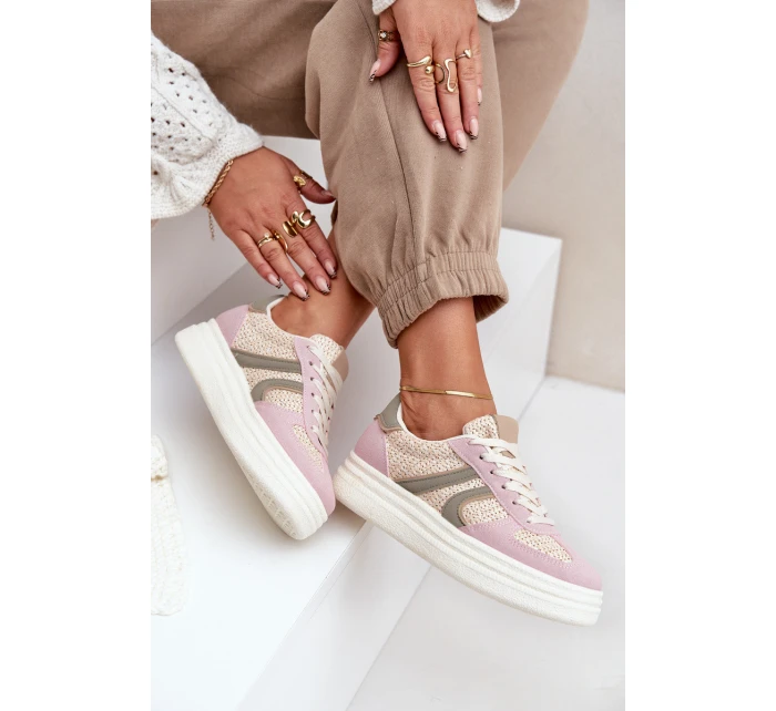 Dámské tenisky s pletením na platformě model 21680864 - Boto