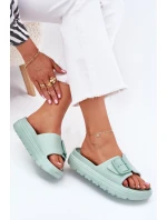 Dámské Pantofle Z Pěny Na Platformě S Přezkou Zelené Viasara Dámské Pantofle Z Pěny Na Platformě S Přezkou Zelené Viasara