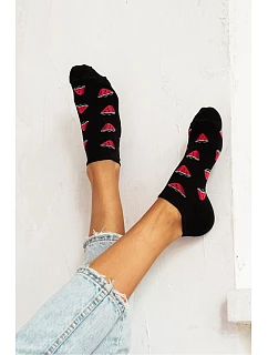 Dámské kotníkové ponožky s melouny černé