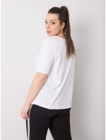 Dámské bílé bavlněné tričko větší velikosti