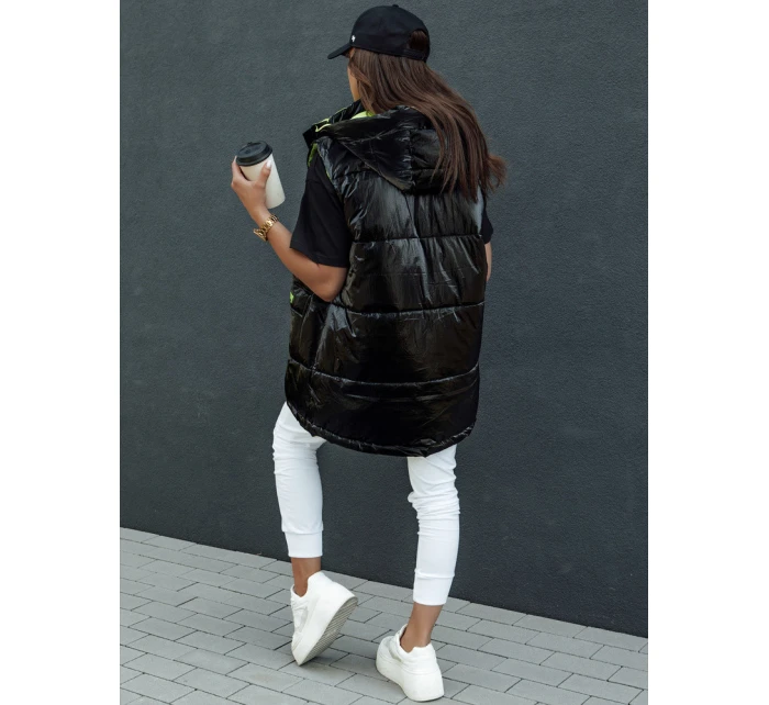 Dámská prošívaná dlouhá vesta MAYLO černá FashionStreet TY4521