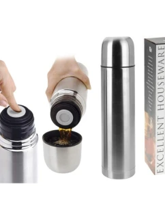 CESTOVNÍ TERMOSKA 1000ML STŘÍBRNÁ