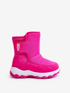 Dětské růžové zateplené sněhule s rzepem Big Star MM374121