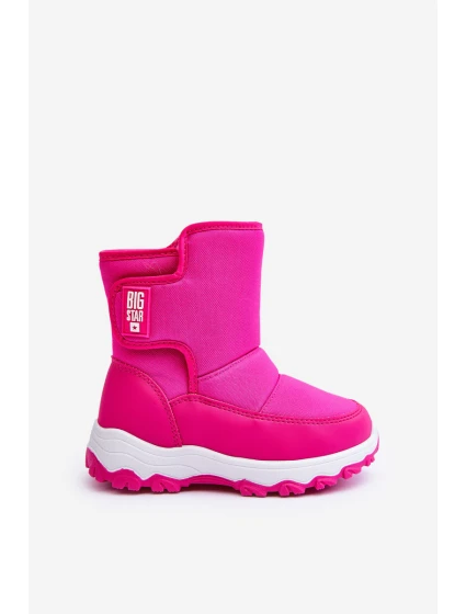 Dětské růžové zateplené sněhule s rzepem Big Star MM374121 Dětské růžové zateplené sněhule s rzepem Big Star MM374121