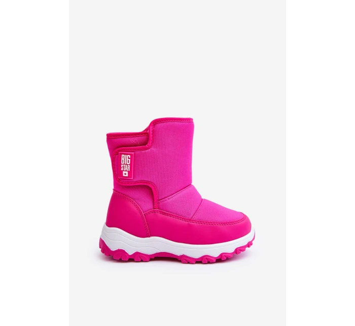 Dětské růžové zateplené sněhule s rzepem Big Star MM374121 Dětské růžové zateplené sněhule s rzepem Big Star MM374121