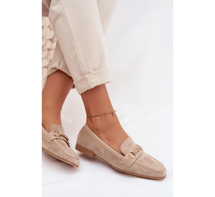 Dámské loafersy Mokasyny s ozdobou Béžové Palerina