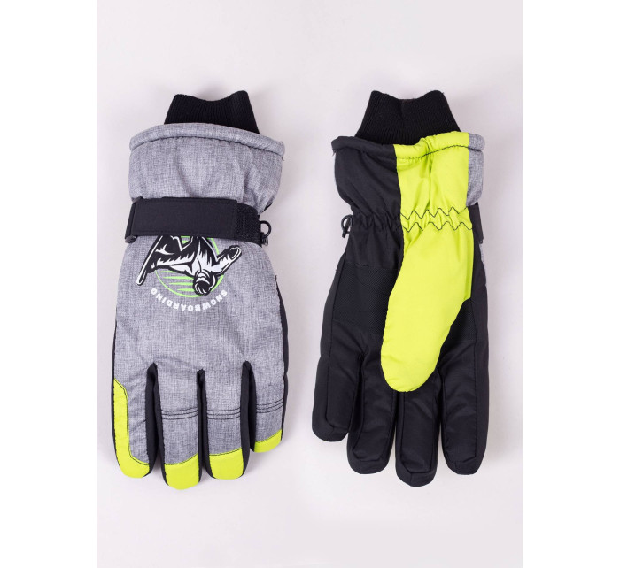 Yoclub Dětské zimní lyžařské rukavice REN-0303C-A150 Grey