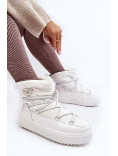 Dámské sněhule na platformě se šněrováním, bílý Fleure