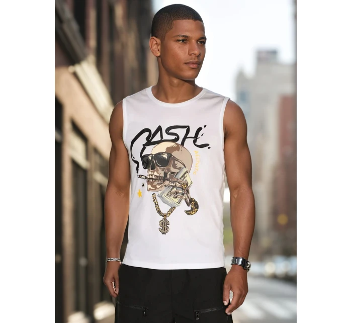 Pánská košile bez rukávů bílá FashionStreet RX5654