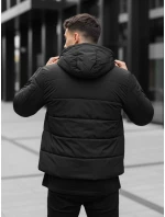 Pánská prošívaná zimní bunda s kapucí černá Dstreet TX5117