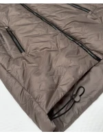 Lekka kurtka damska pikowana z kapturem Goodlookin brązowa (B8588-101)