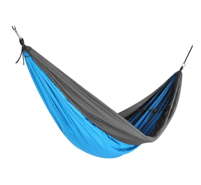 TURISTICKÁ HOUPACÍ SÍŤ PRO 2 OSOBY 270X140CM S MOSKYTIÉROU MODRÁ