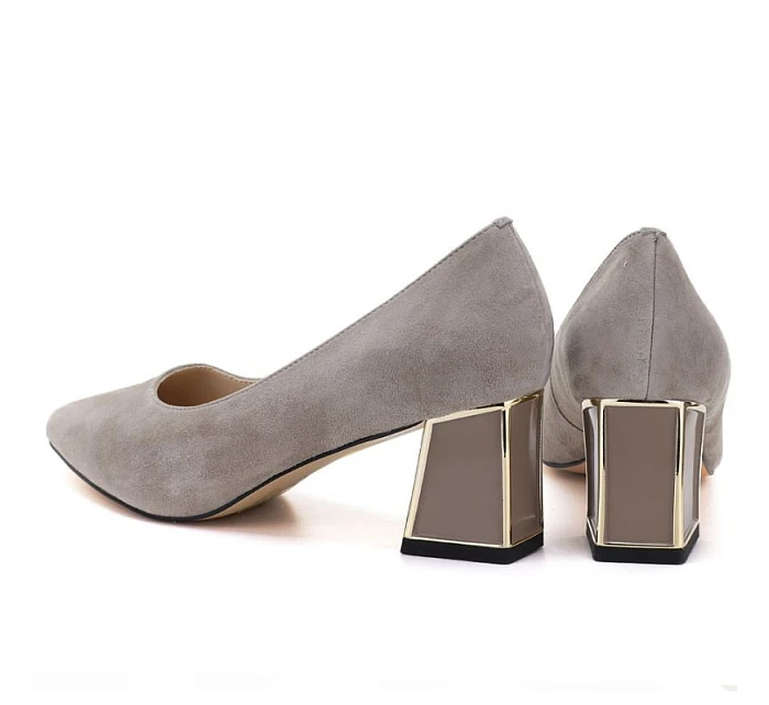 Dámská kožená obuv s ozdobným béžová model 22117624 - VINCEZA