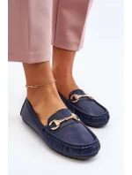 Dámské klasické mokasíny z ekokože v tmavě modré model 21651212 - Boto