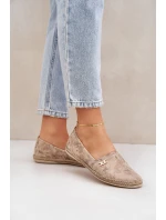 Elegantní Velurové Espadrilky S Květinami Dámské Béžové Zazoo 10177