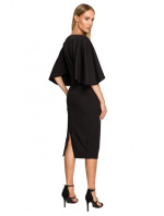 Plášťové šaty s rukávy černé model 17626235 - Moe