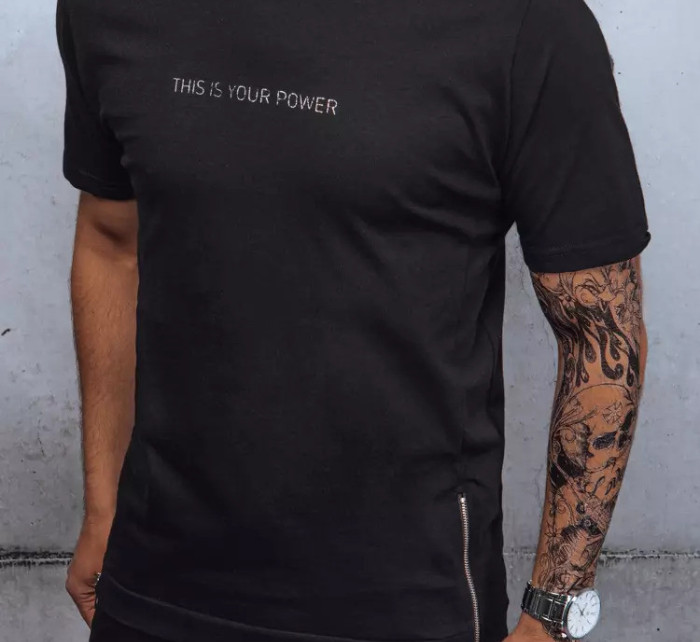Černé pánské tričko Dstreet RX4602z s potiskem