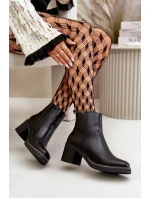 Zateplené Dámské Kotníkové Boty Na Podpatku Eko Kůže Černé Irittes Zateplené Dámské Kotníkové Boty Na Podpatku Eko Kůže Černé Irittes