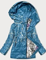 Světle modrá dámská bunda s potiskem (7769)