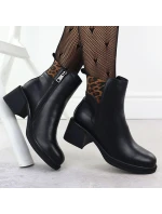 Černé kožené boty na jehlovém podpatku model 21905469 - VINCEZA