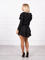 Šaty se svislými volány černé