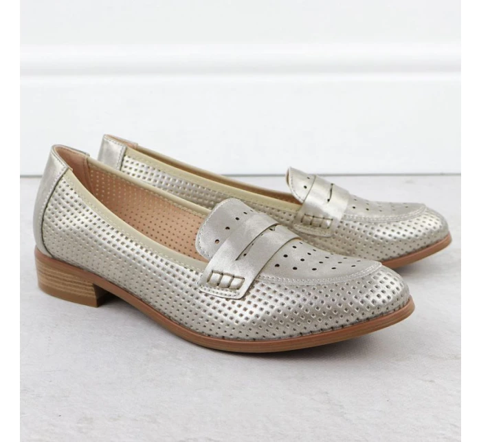 Dámské polobotky ažurové zlaté model 21942038 - Potocki