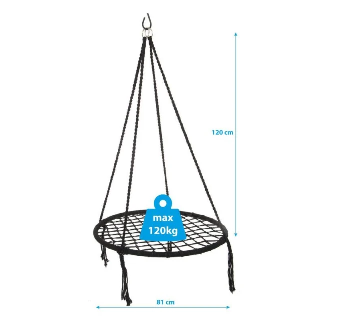 ZAHRADNÍ HOUPACÍ SÍŤ ČAPÍ HNÍZDO 80CM ŠEDÁ